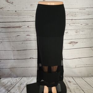Itropia Black Cotton Maxi Skirt Small
